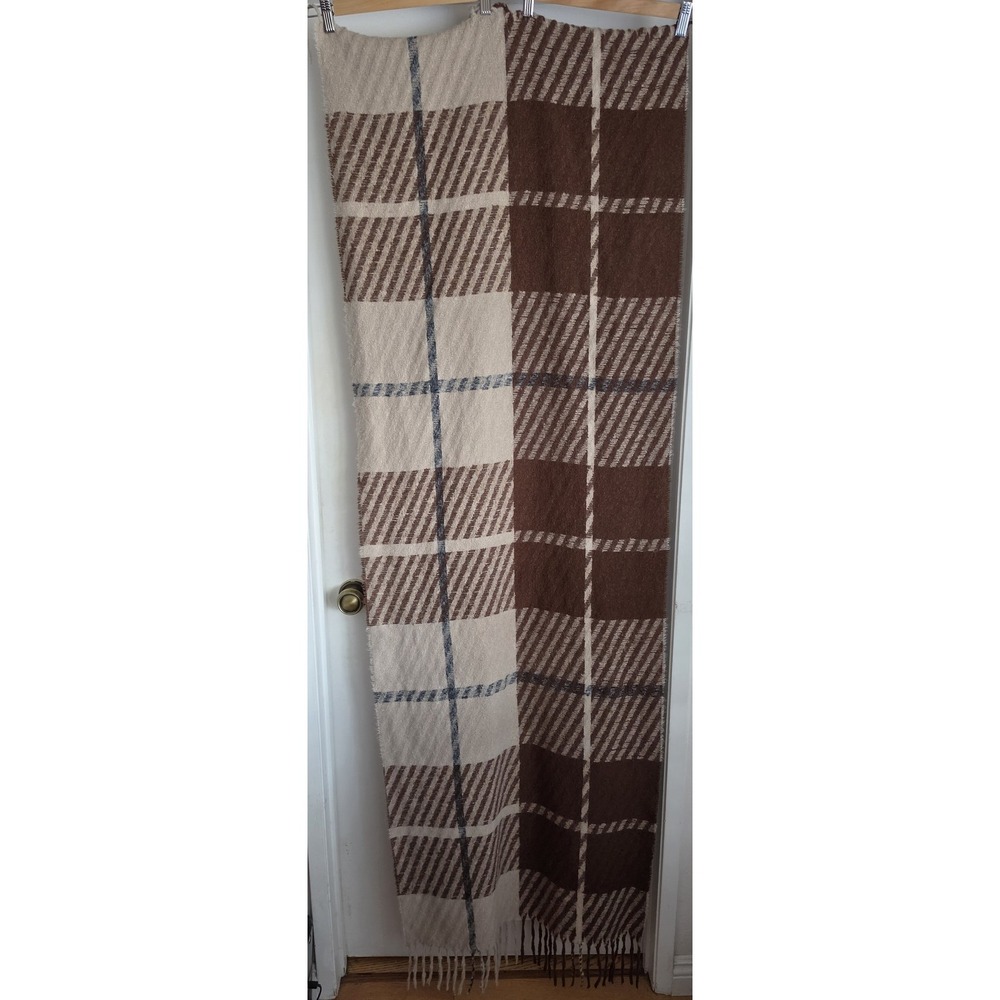 Marcus Adler Women's Plaid Brown Polyester Rectangle Scarf 81in